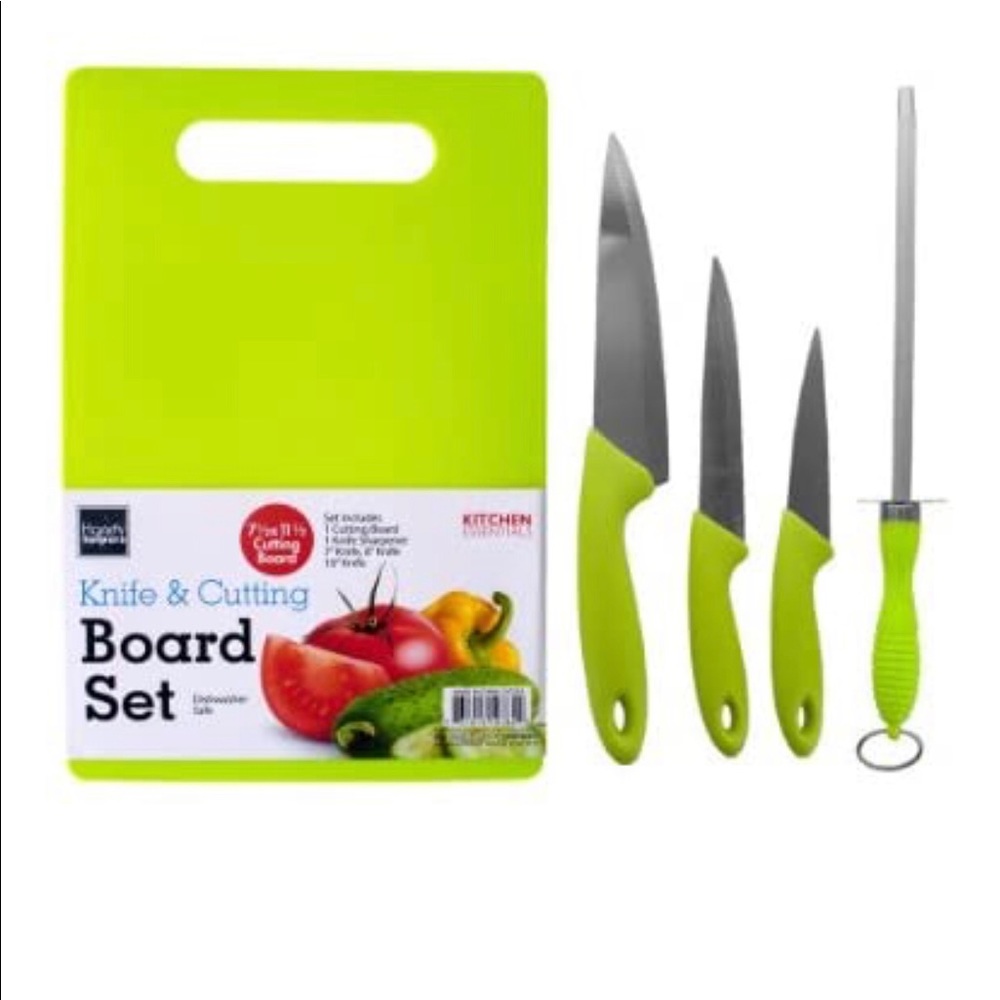 Knife & Cutting Board Set, Pack of 4